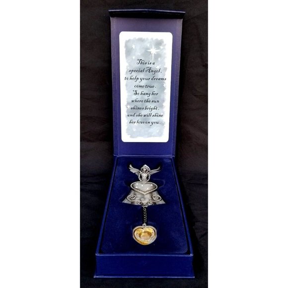 Dream Angel Suncatcher Hanging Ornament Yellow Stone Elegant Silver Ornament - Picture 7 of 13